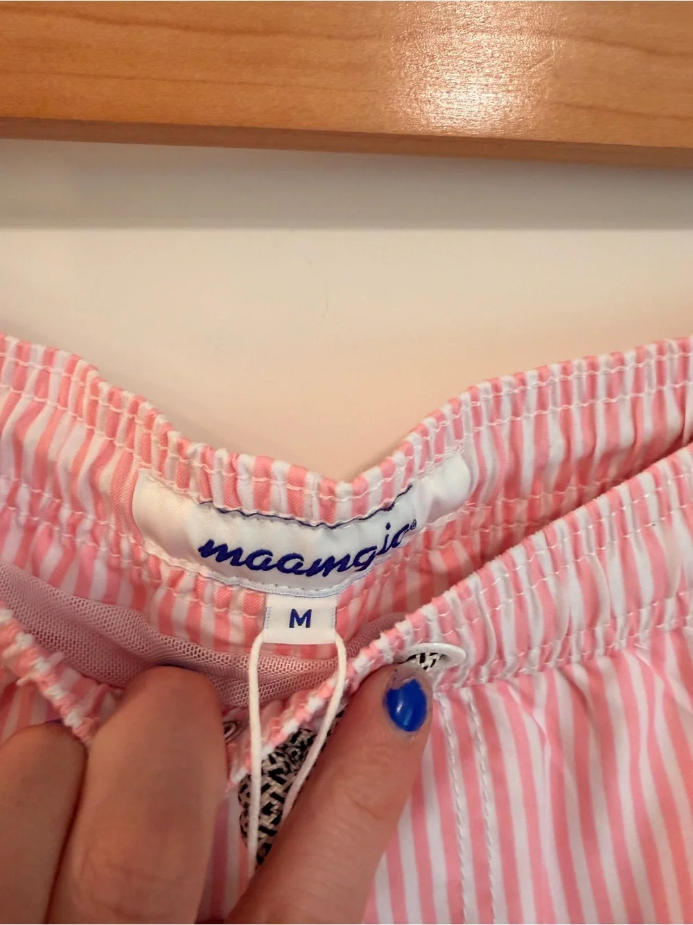 Men's Maamgic Pinstripe Swim Trunks NEW